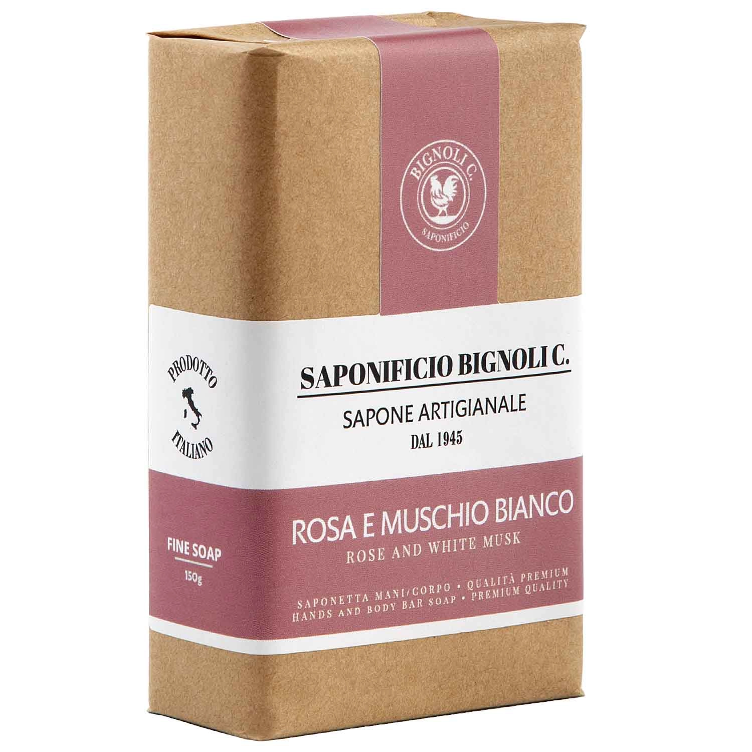 Saponificio Bignoli Carlo Rosa e Muschio Bianco mýdlo 150 g