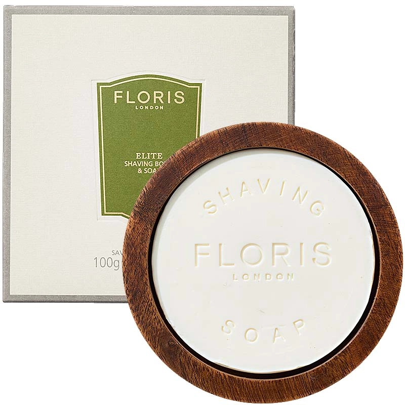 Floris Elite mýdlo na holení v dřevěné misce 100 g
