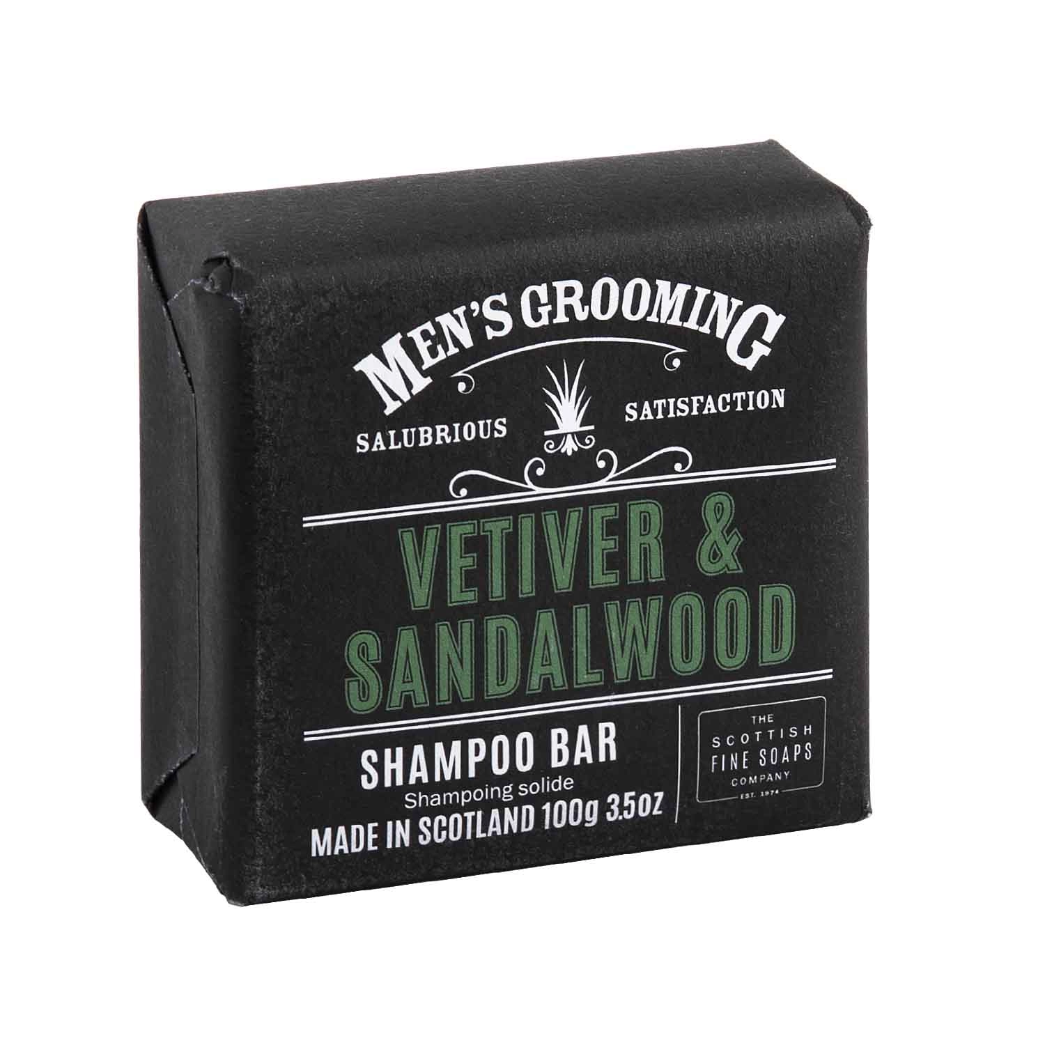 The Scottish Fine Soaps Vetiver & Sandalwood mýdlový šampon 100 g