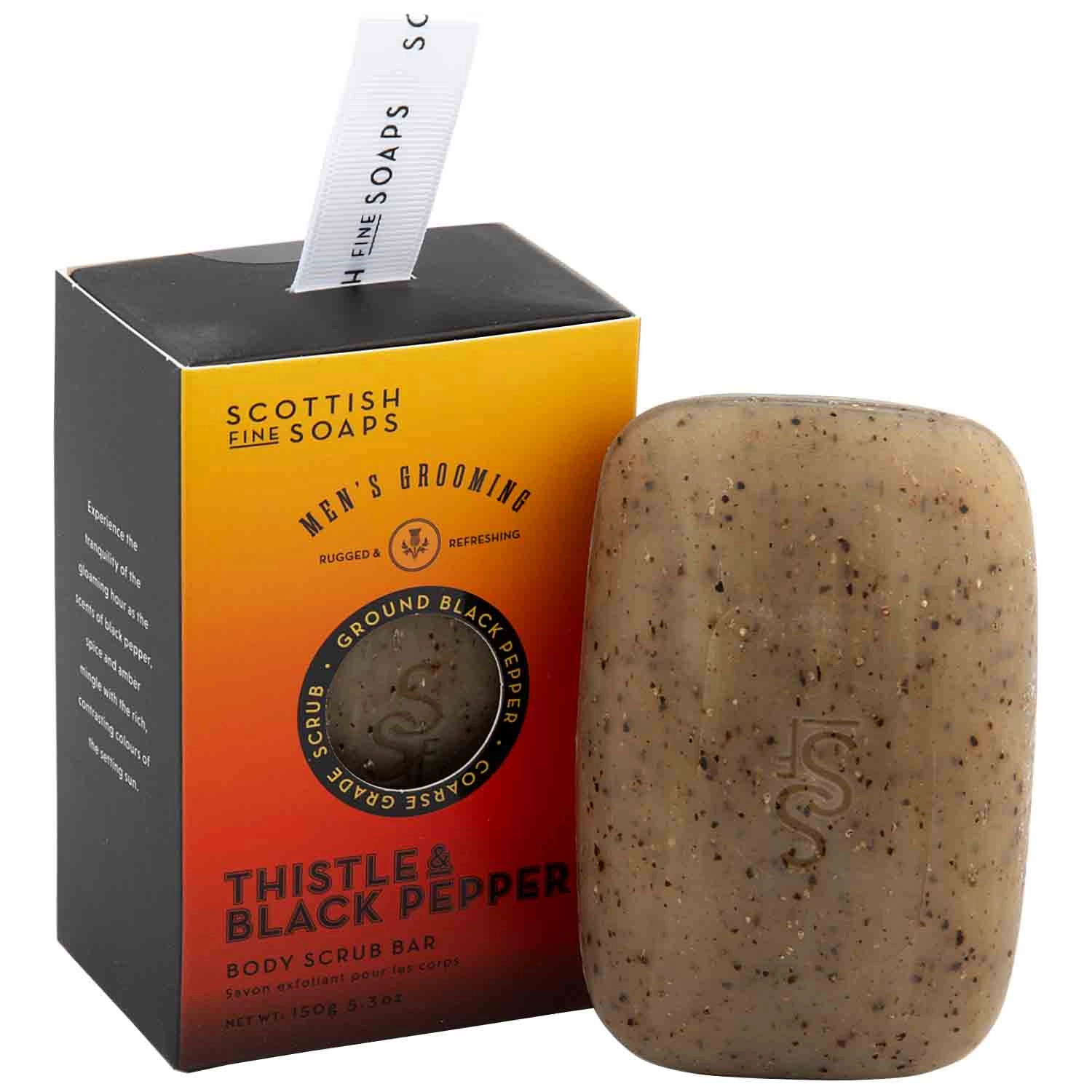 The Scottish Fine Soaps Thistle & Black Pepper mýdlo s peelingem 150 g