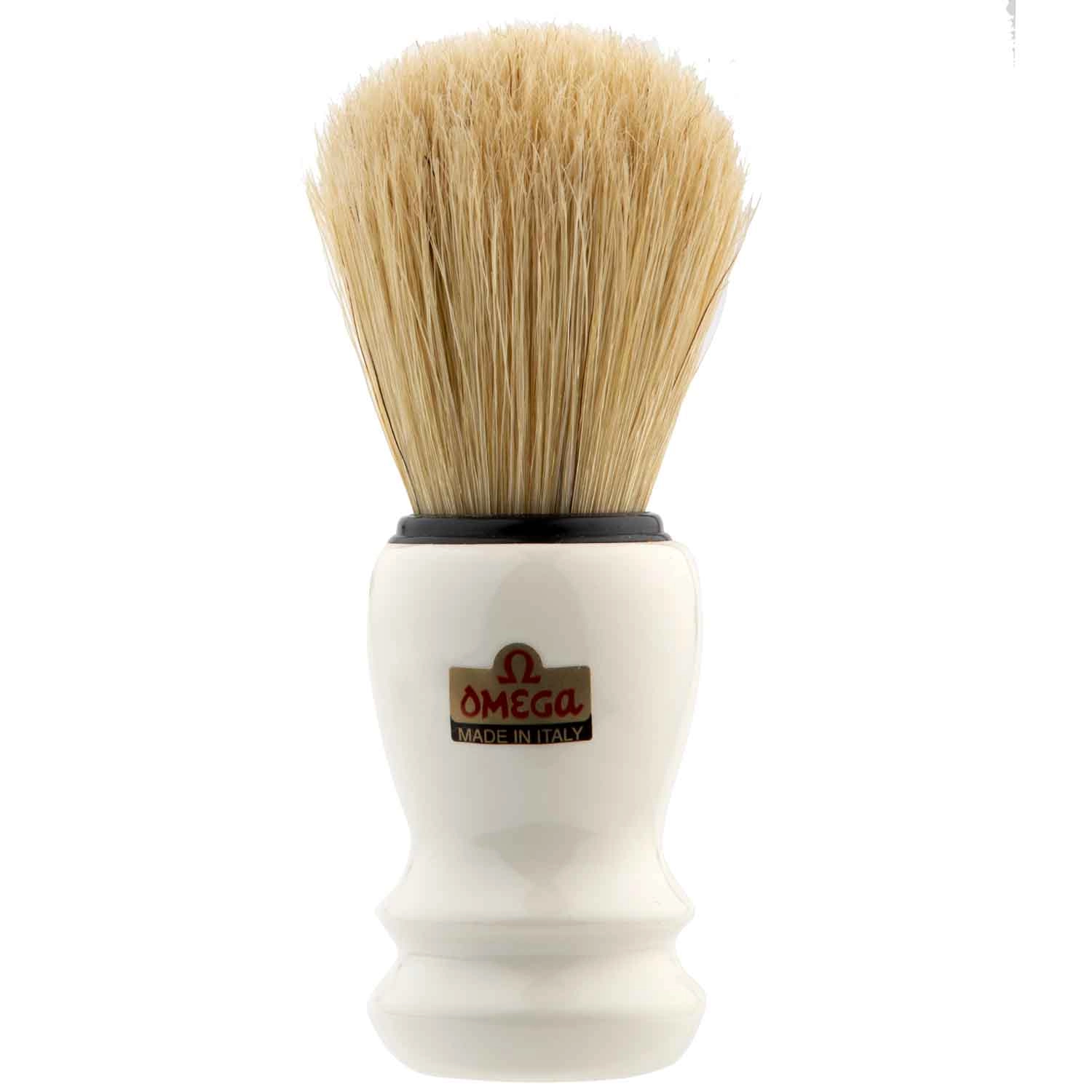 Štětka na holení Omega Professional 10108 bílá - prasečí štětiny
